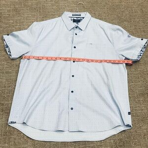 7 Diamonds Ups & Downs Shirt Light Blue w/ White Geometric Pattern XL